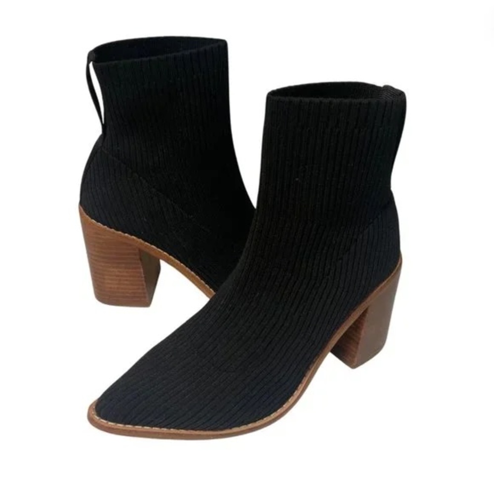 Steve Madden Nara Stacked Heel Sock Bootie